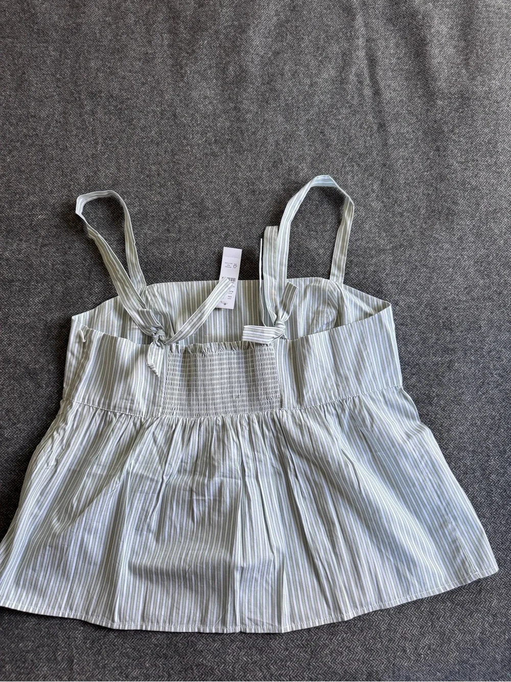 J. Crew White and Light Blue Striped Tank Top